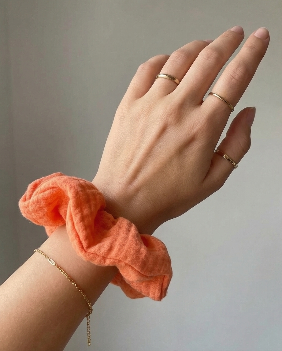 Scrunchie aus Musselin orange
