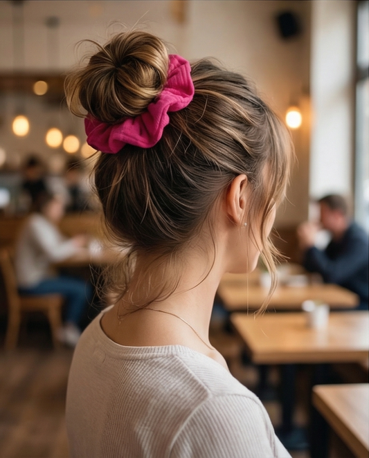 Scrunchie aus Musselin pink