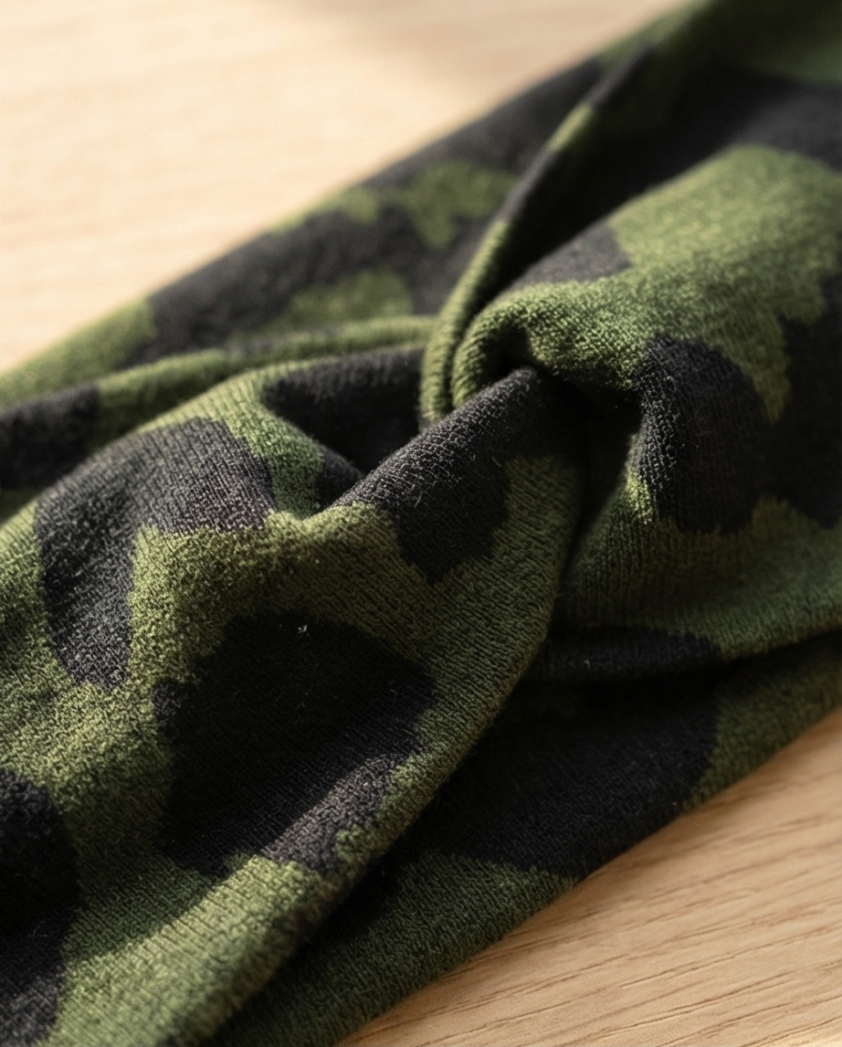 Haarband aus Viskose-Jersey Grün Leo