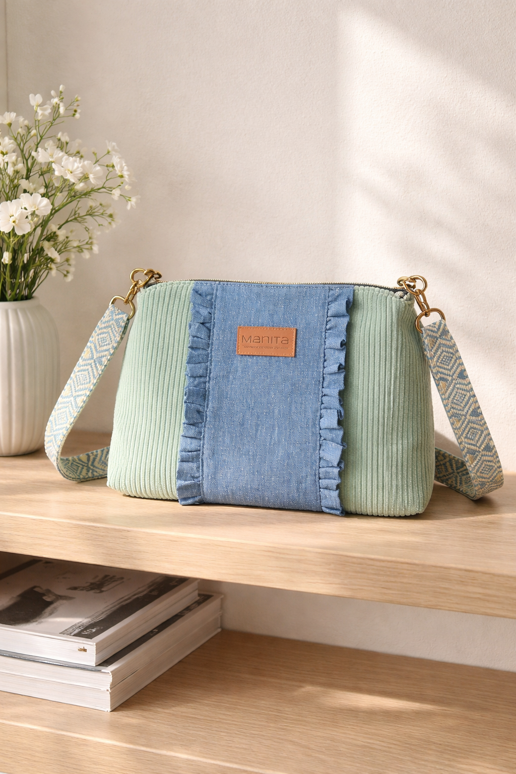 Umhängetasche mit Rüschen