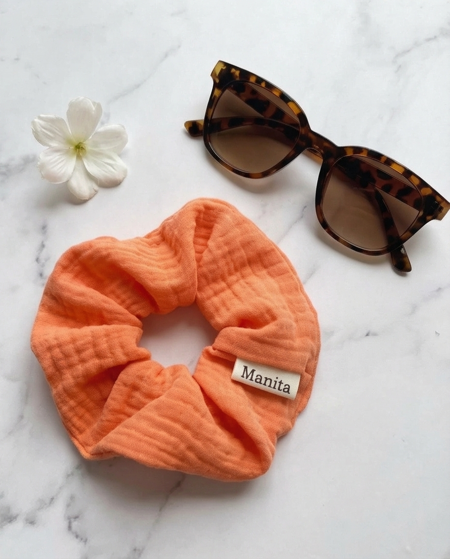 Scrunchie aus Musselin orange