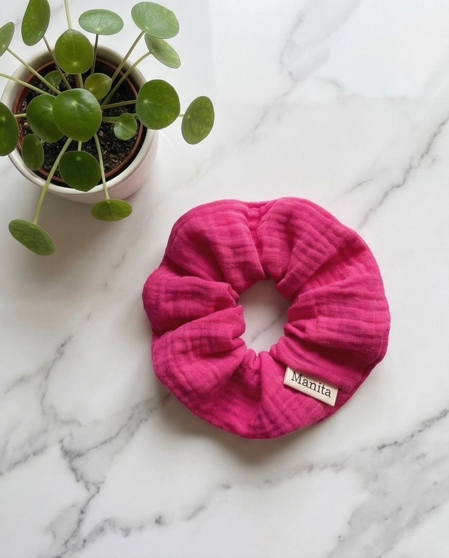 Scrunchie aus Musselin pink