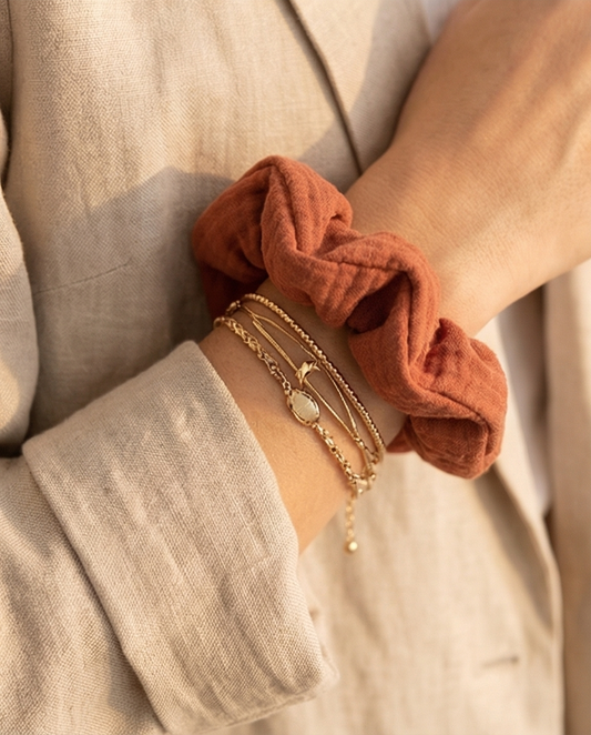 Scrunchie aus Musselin Terrakotta