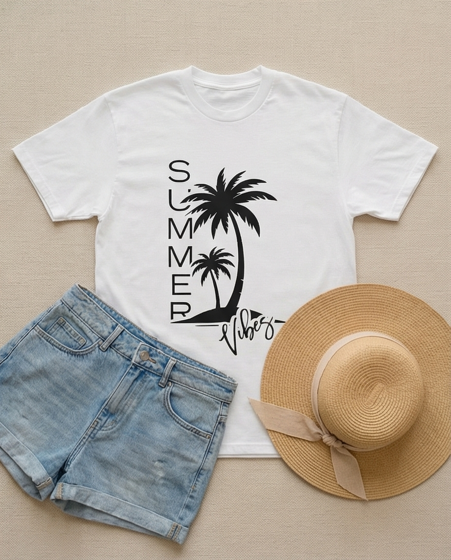 Shirt Summer Vibes weiß