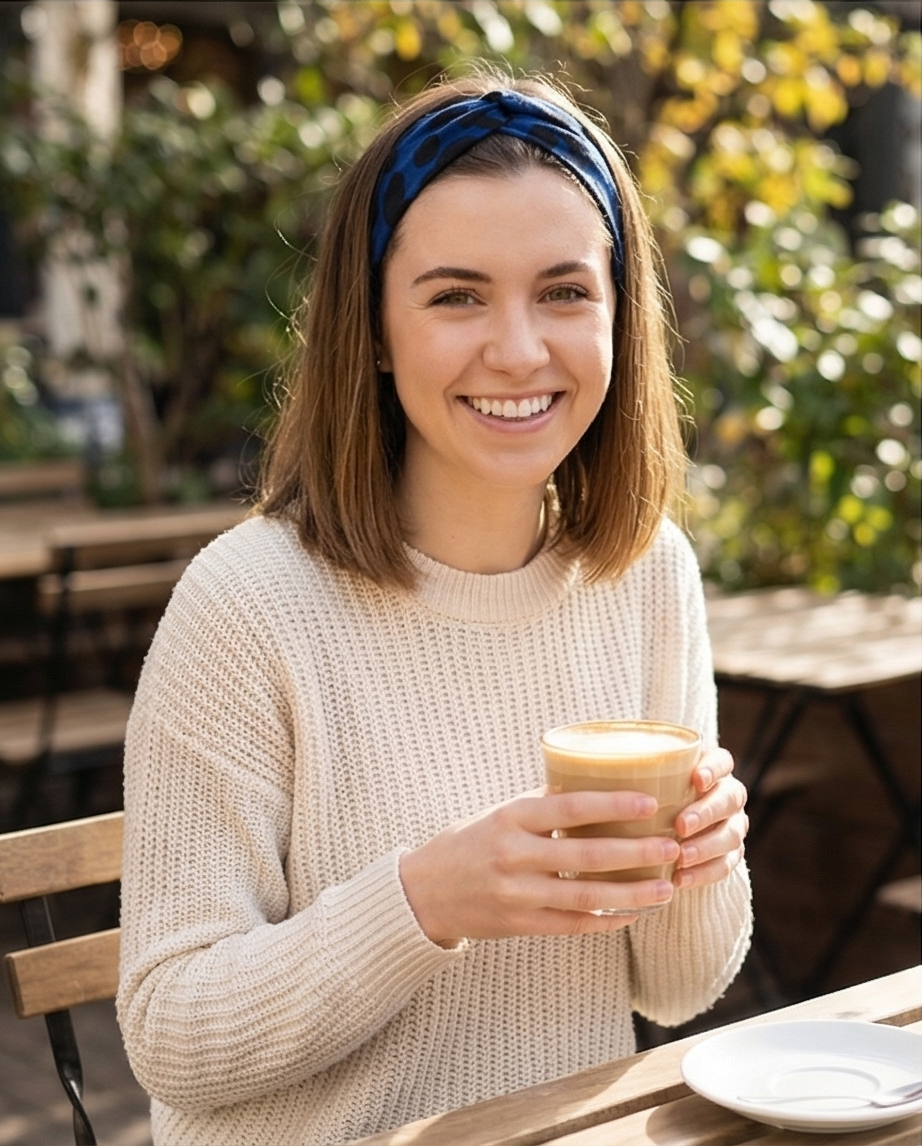Haarband aus Viskose-Jersey Blau Leo