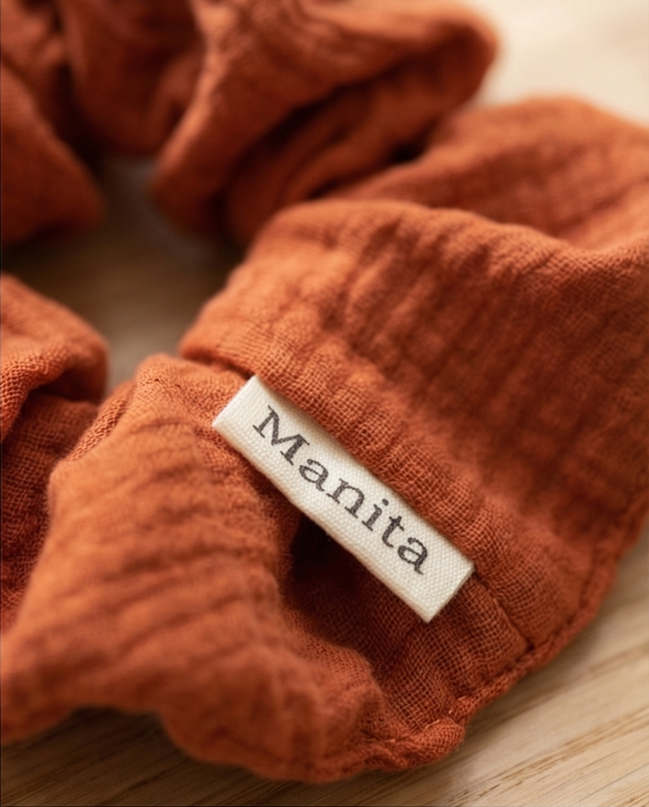 Scrunchie aus Musselin Terrakotta