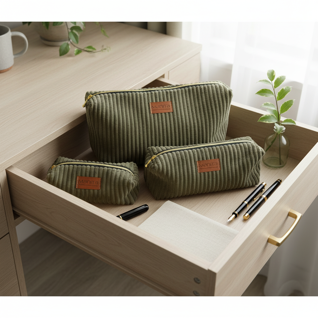 Kosmetiktasche grün Mäppchen kleine Tasche in 3 unterschiedlichen Größen