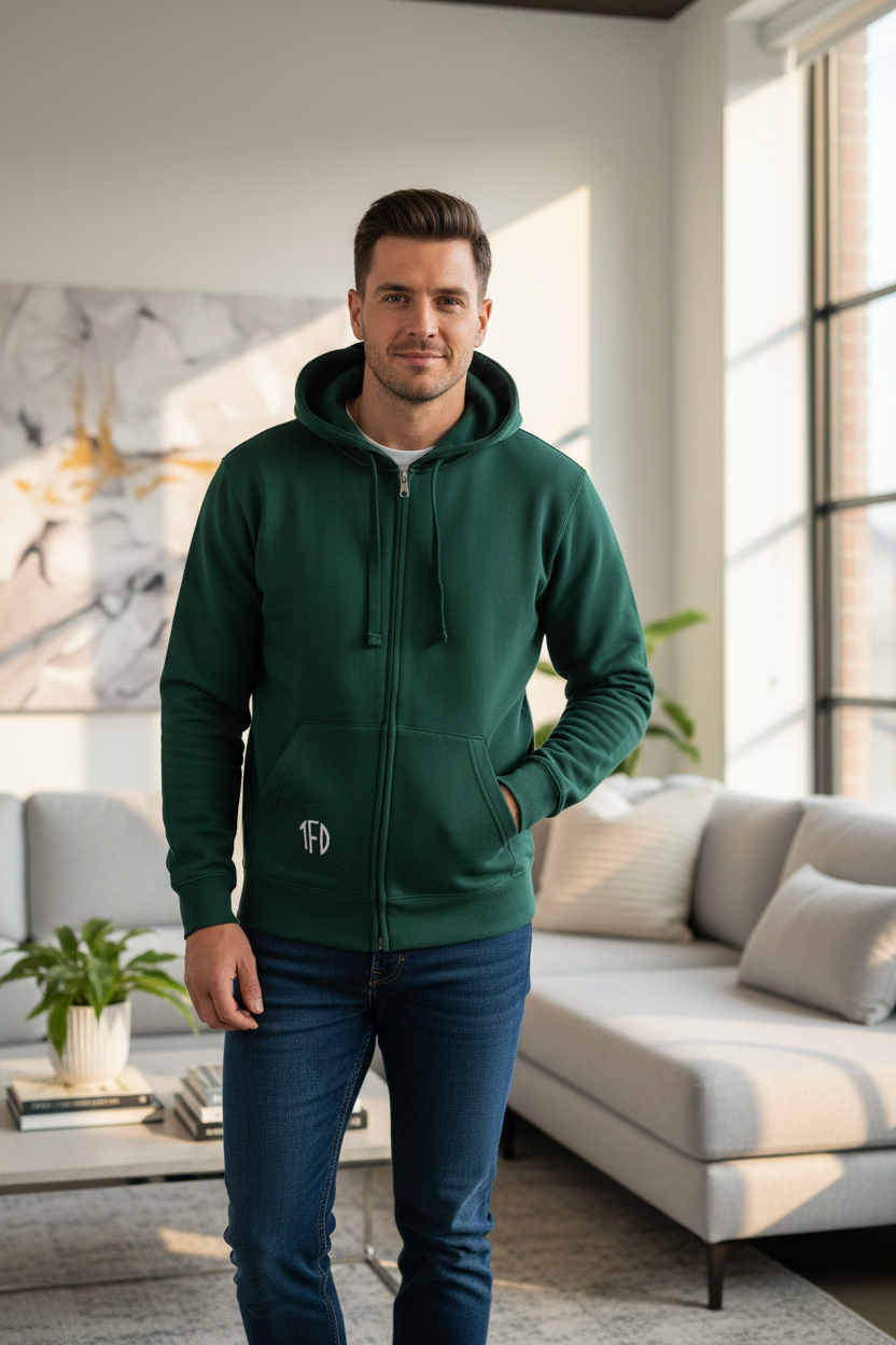 Sweatjacke für Männer und Frauen grün