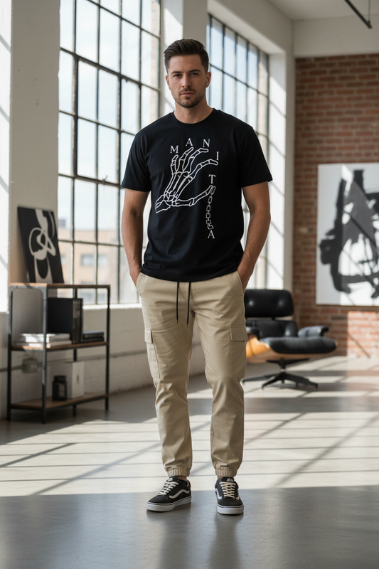 kurzärmeliges Shirt für Männer schwarz