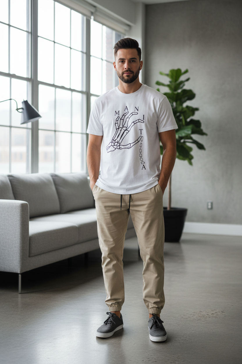 kurzärmeliges Shirt für Männer weiß