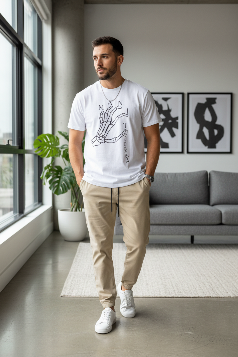 kurzärmeliges Shirt für Männer weiß