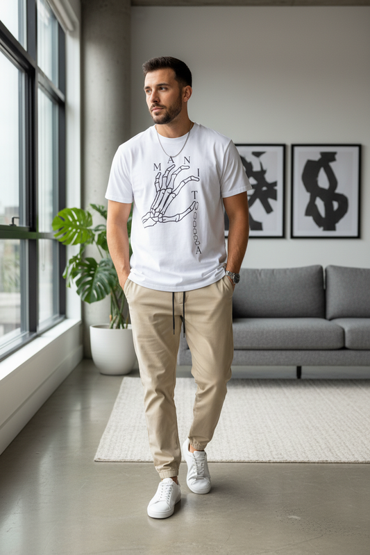 kurzärmeliges Shirt für Männer weiß