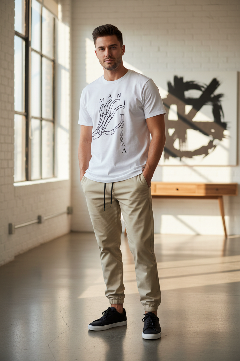 kurzärmeliges Shirt für Männer weiß