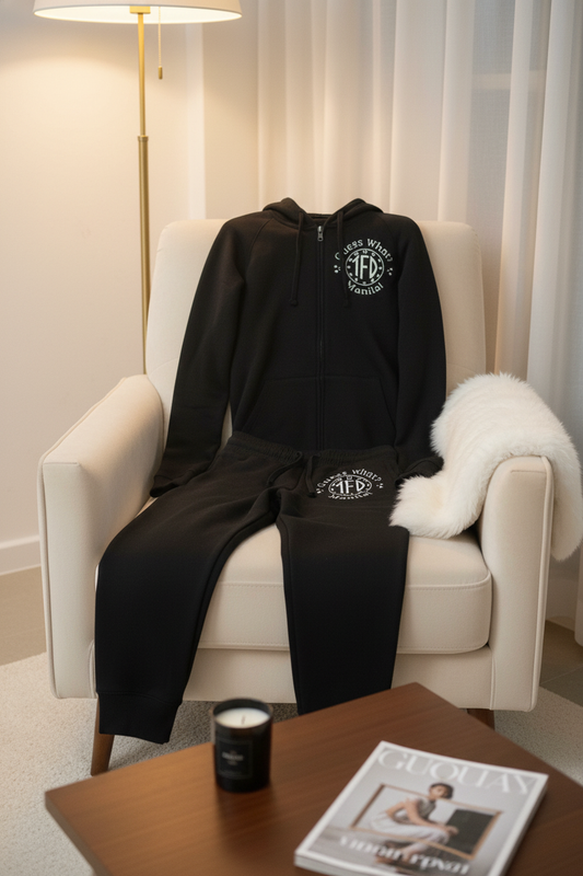 Jogginganzug für Frauen Trainingsanzug schwarz